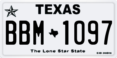 TX license plate BBM1097