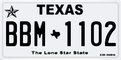 TX license plate BBM1102