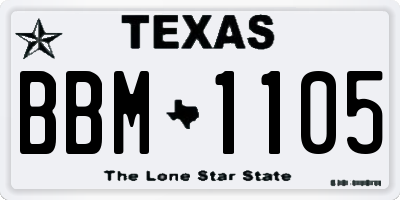 TX license plate BBM1105