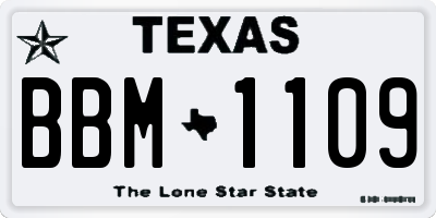 TX license plate BBM1109