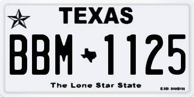 TX license plate BBM1125