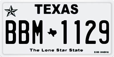 TX license plate BBM1129