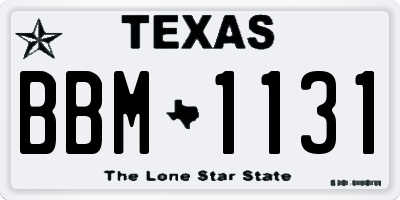 TX license plate BBM1131