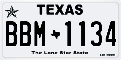 TX license plate BBM1134