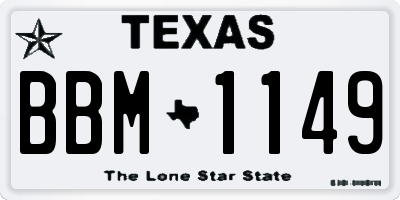 TX license plate BBM1149