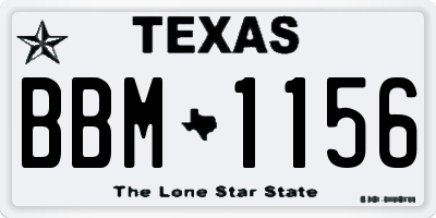 TX license plate BBM1156