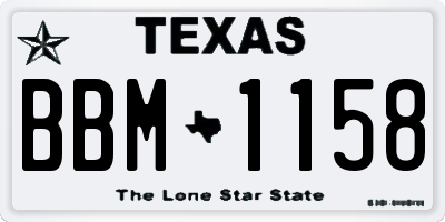 TX license plate BBM1158