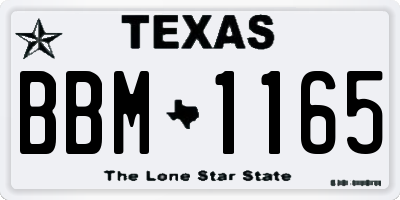 TX license plate BBM1165