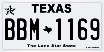 TX license plate BBM1169