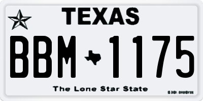 TX license plate BBM1175