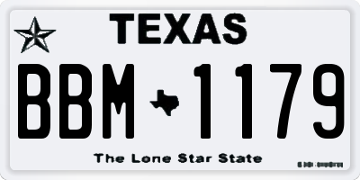 TX license plate BBM1179