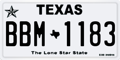 TX license plate BBM1183