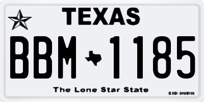TX license plate BBM1185