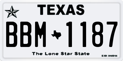 TX license plate BBM1187