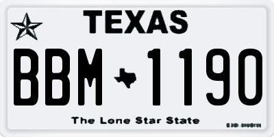 TX license plate BBM1190