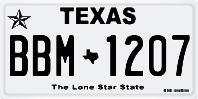 TX license plate BBM1207