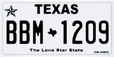 TX license plate BBM1209
