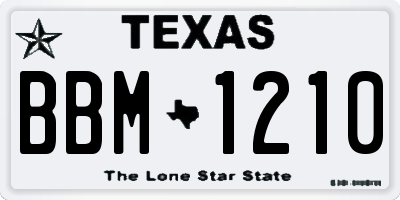 TX license plate BBM1210