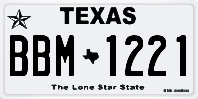 TX license plate BBM1221