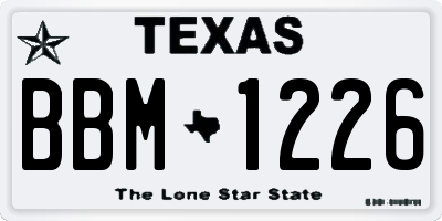 TX license plate BBM1226