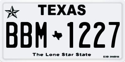 TX license plate BBM1227