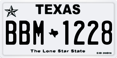 TX license plate BBM1228