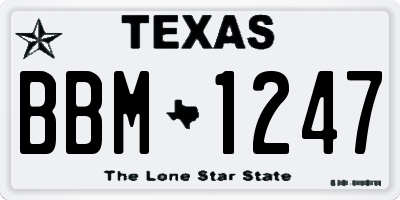 TX license plate BBM1247