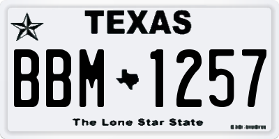 TX license plate BBM1257