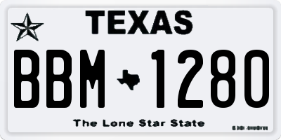 TX license plate BBM1280