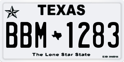 TX license plate BBM1283