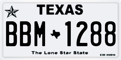 TX license plate BBM1288