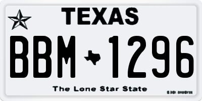 TX license plate BBM1296