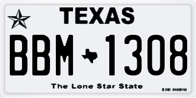 TX license plate BBM1308
