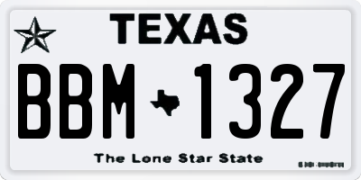 TX license plate BBM1327
