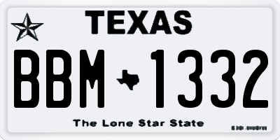 TX license plate BBM1332