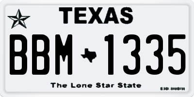 TX license plate BBM1335