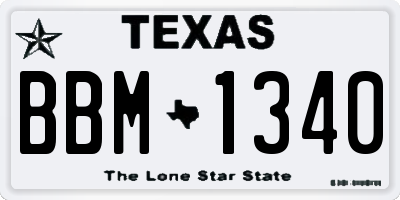 TX license plate BBM1340