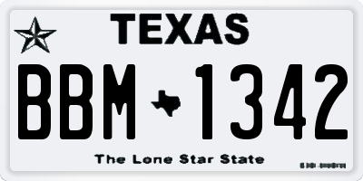 TX license plate BBM1342