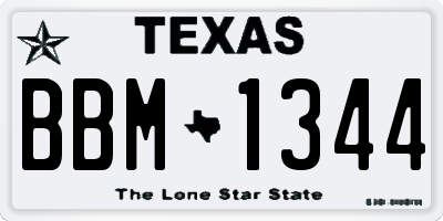 TX license plate BBM1344