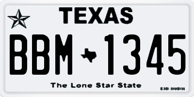 TX license plate BBM1345