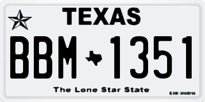 TX license plate BBM1351