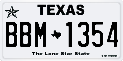 TX license plate BBM1354