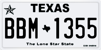 TX license plate BBM1355