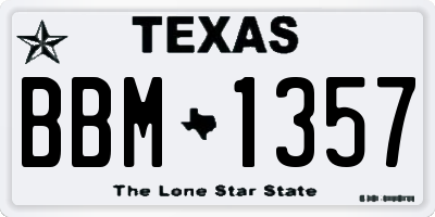 TX license plate BBM1357