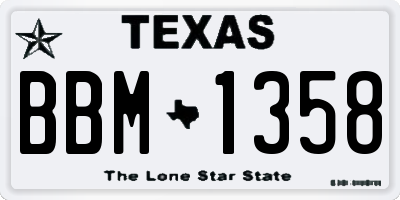 TX license plate BBM1358