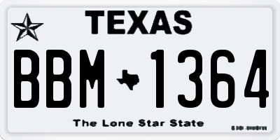 TX license plate BBM1364
