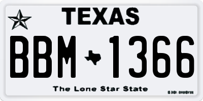 TX license plate BBM1366