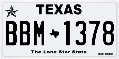 TX license plate BBM1378