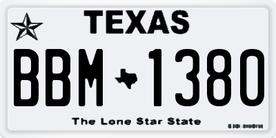 TX license plate BBM1380