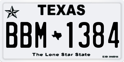 TX license plate BBM1384